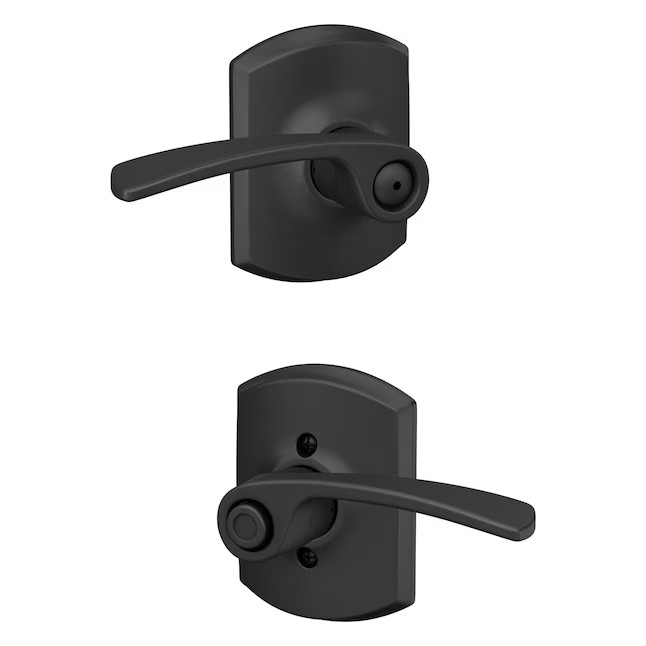 Schlage Merano Privacy Door Lever Set, Decorative Greenwich Trim F40 MER 622 GRW