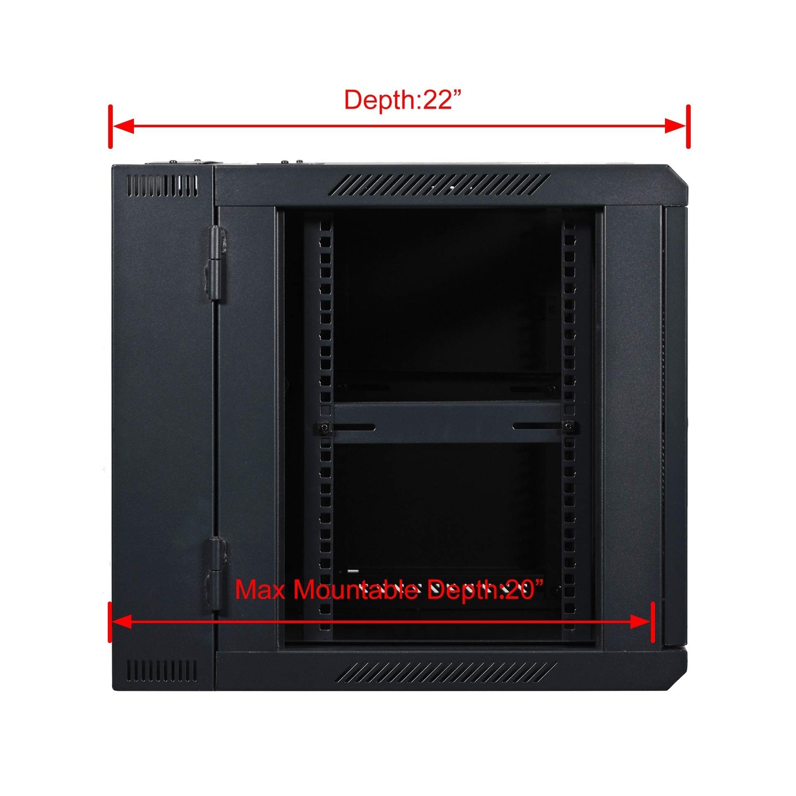 AEONS 9U Professional Wall Mount Server Cabinet Enclosure Double Section Hing...