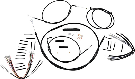 Magnum XR Clutch Brake Cable Kit Black w Blk for 12-14in Softail Standard 07-10