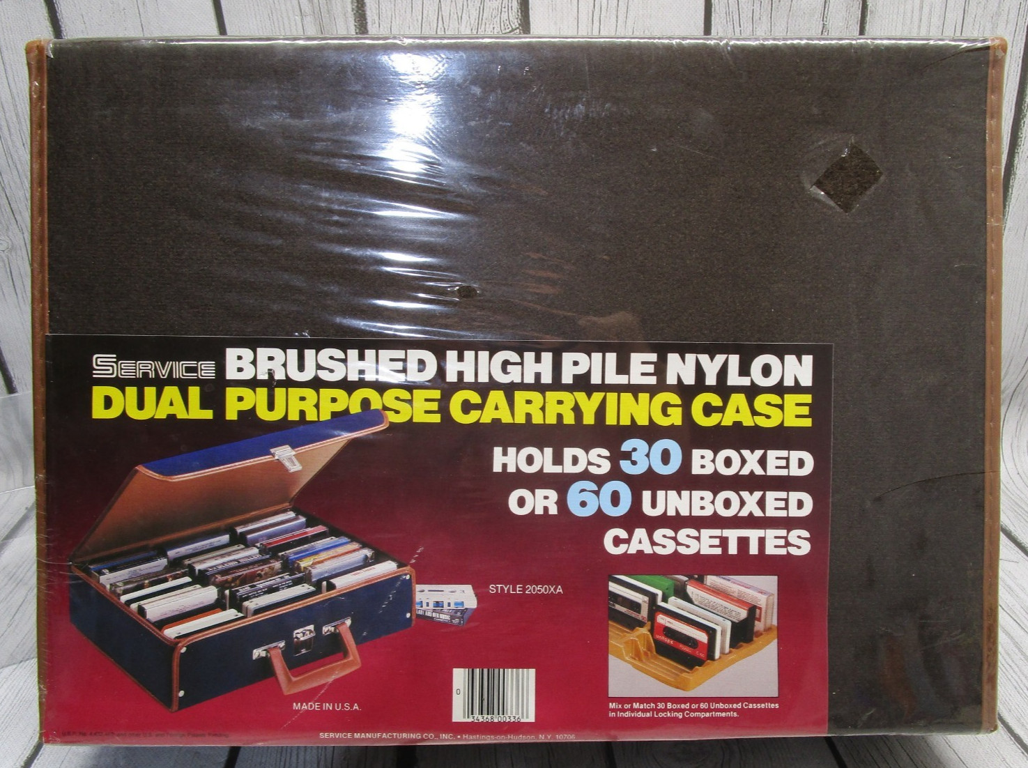 Vtg Service Mfg 30 Cassette Tape Carrying Case Storage Leatherette Briefcase NEW