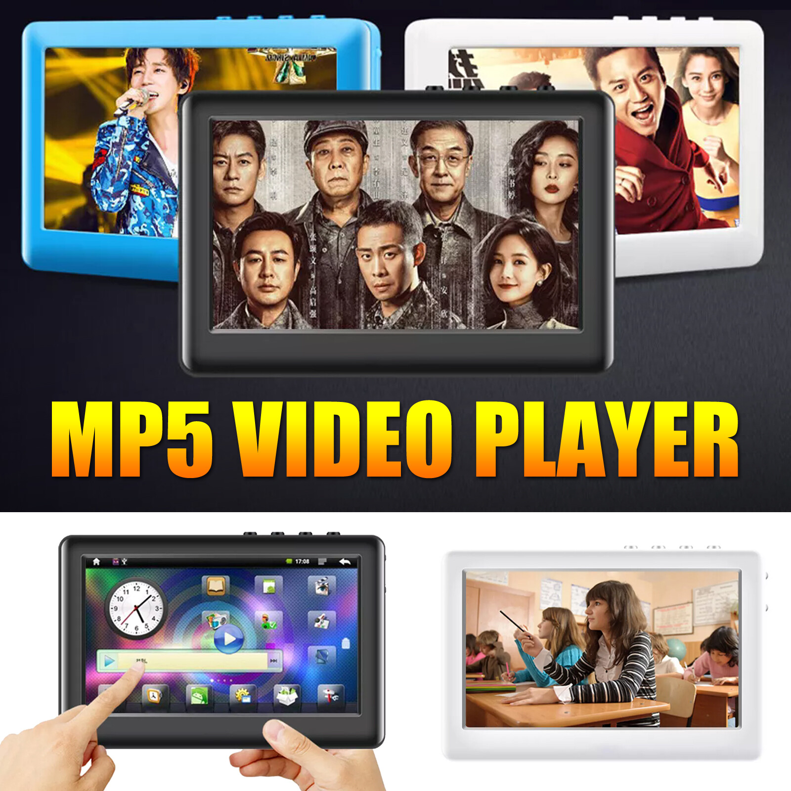 MP4 MP5 Video Player 4.3" Touch Screen MP3 Music Small Tablet Learning Tool