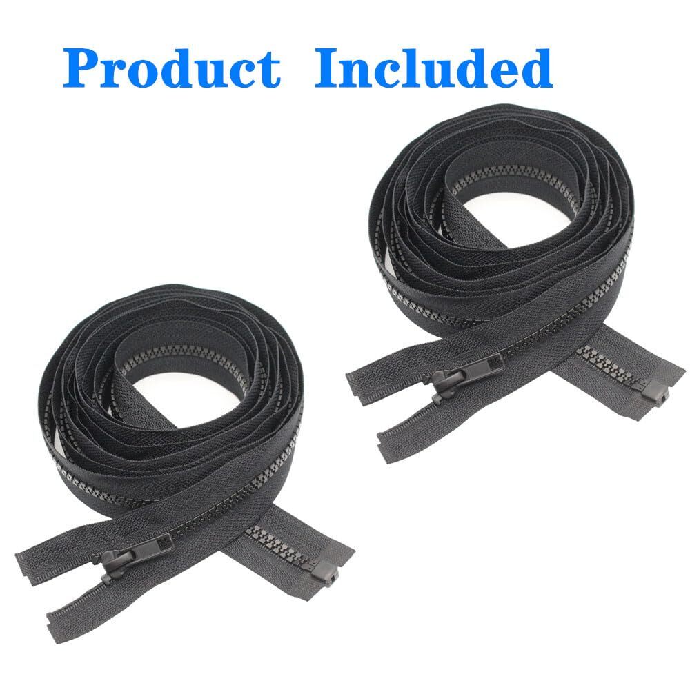 2PCS #5 14 Inch Separating Jacket Zippers Resin Zipper Molded Plastic Zippers...