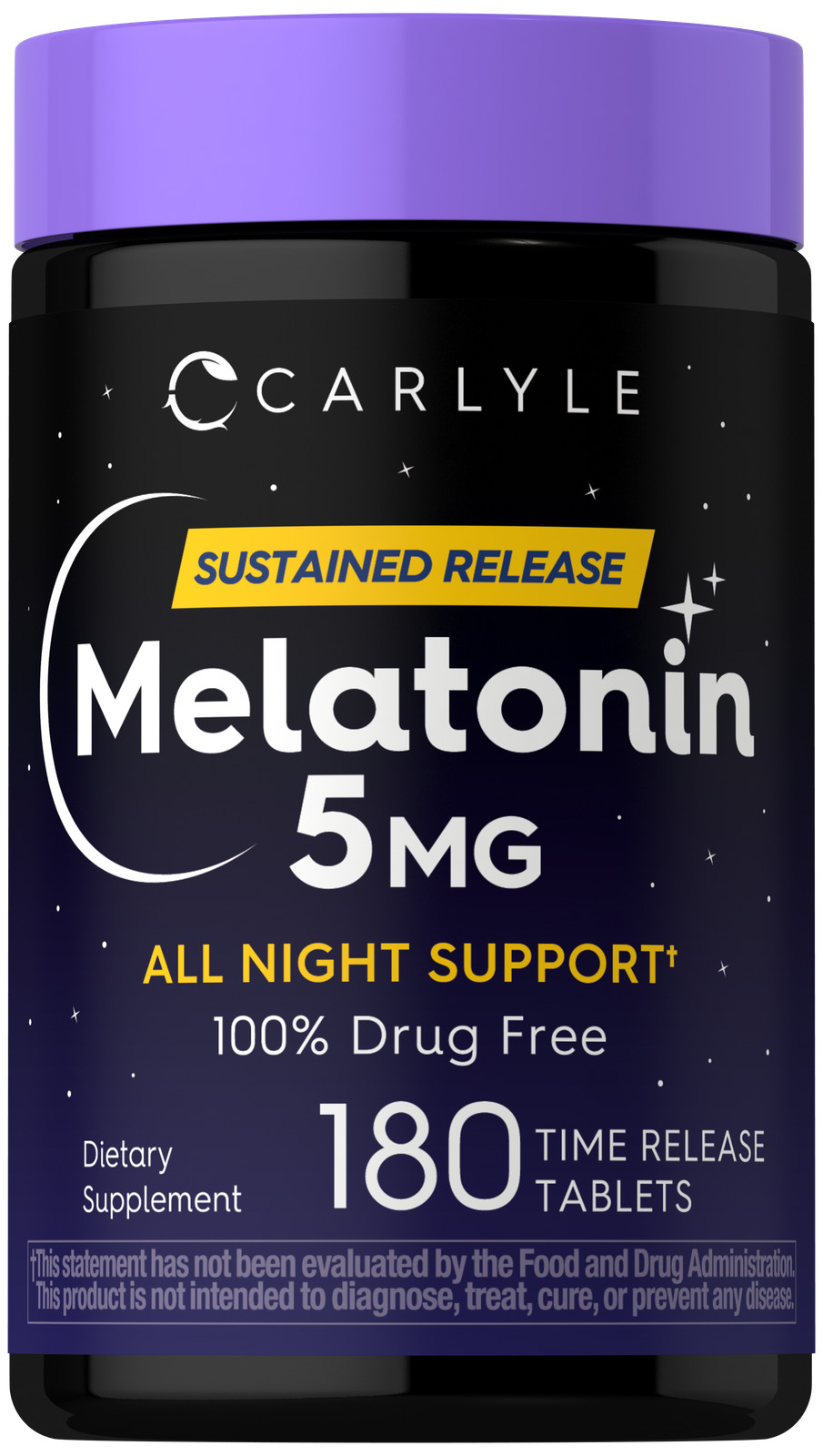 Melatonin 5mg | 180 Tablets | Sustained Release | by Carlyle