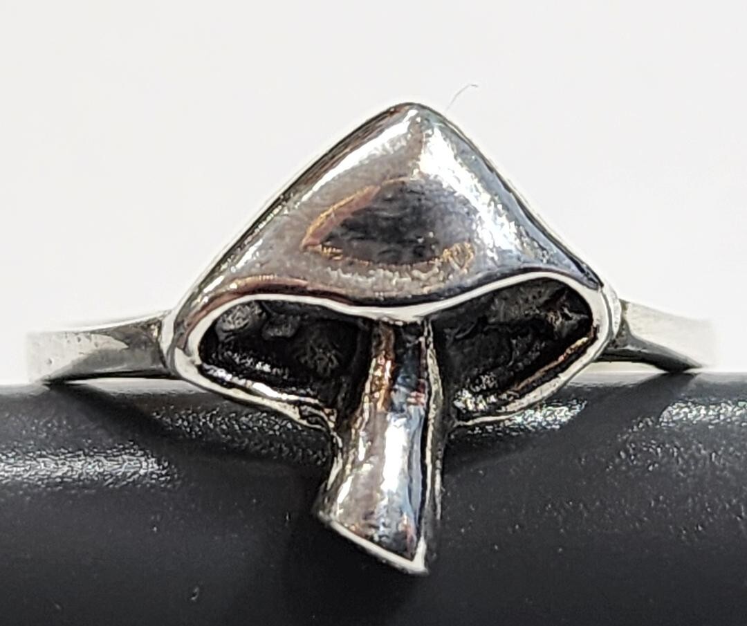 Mushroom Toe Ring Adjustable 925 Sterling Silver