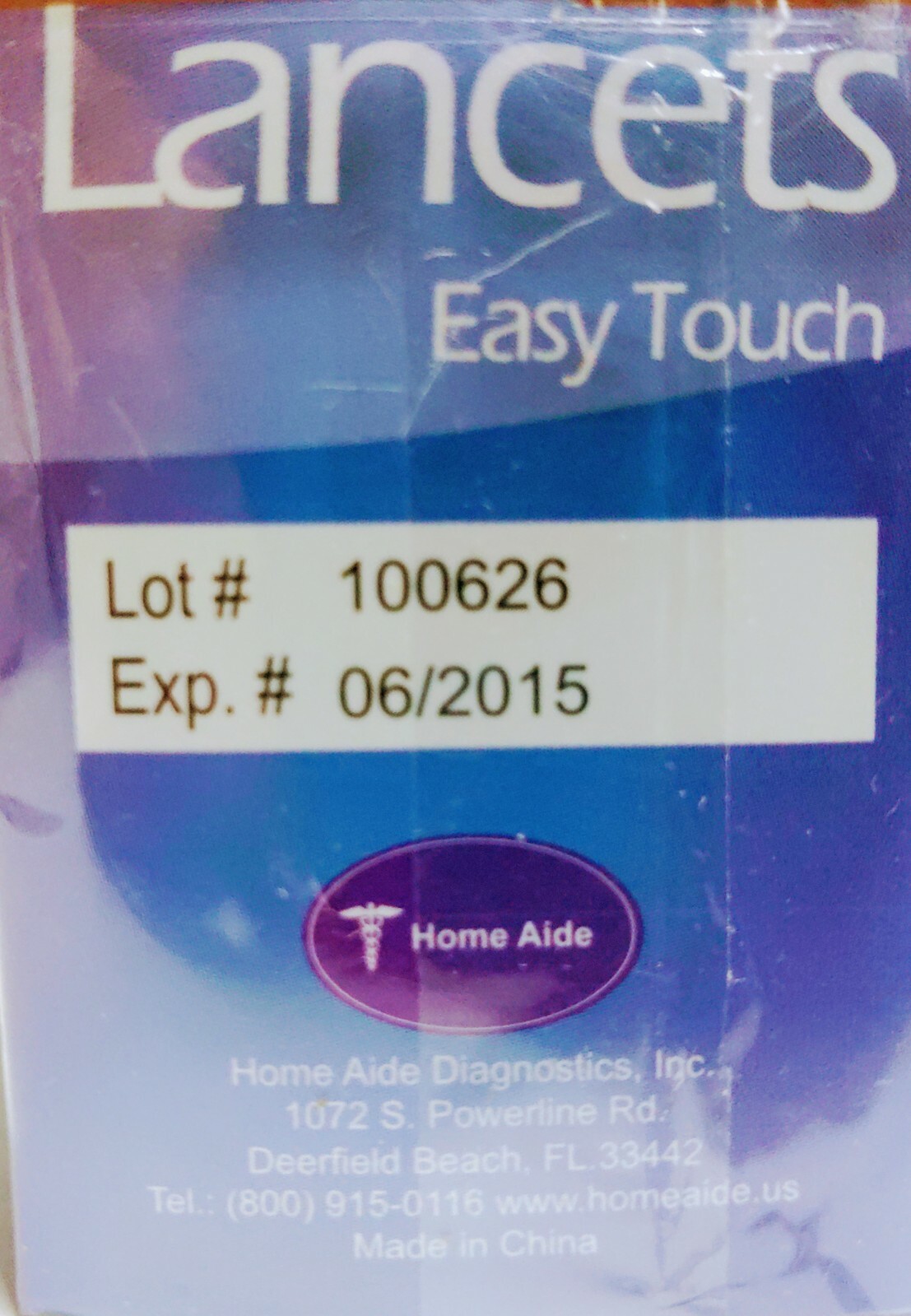 Home Aide Lancets Easy Touch 30 Gauge Thin Sterile Tip 100 Count Boxes NSP