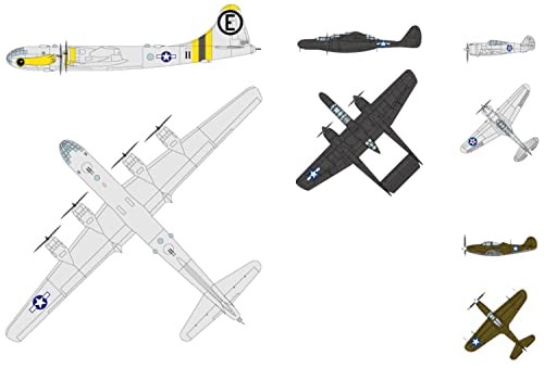 Pit Road 1/700 Skywave Series World War II US Army Military Aircraft Set Plastic