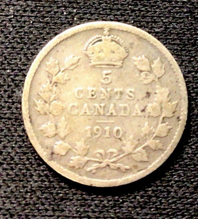 1910 Canada Silver! 5 Cents! ENN Coins
