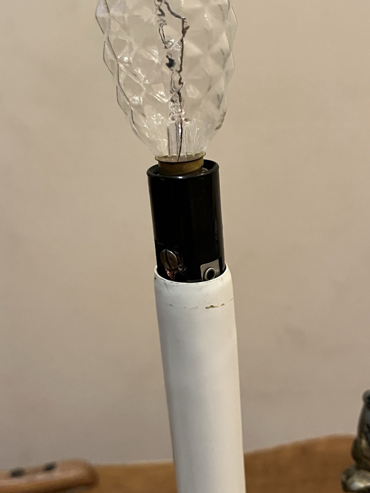 NIGHT LIGHT BRASS MARBLE BASE CANDLE BULB