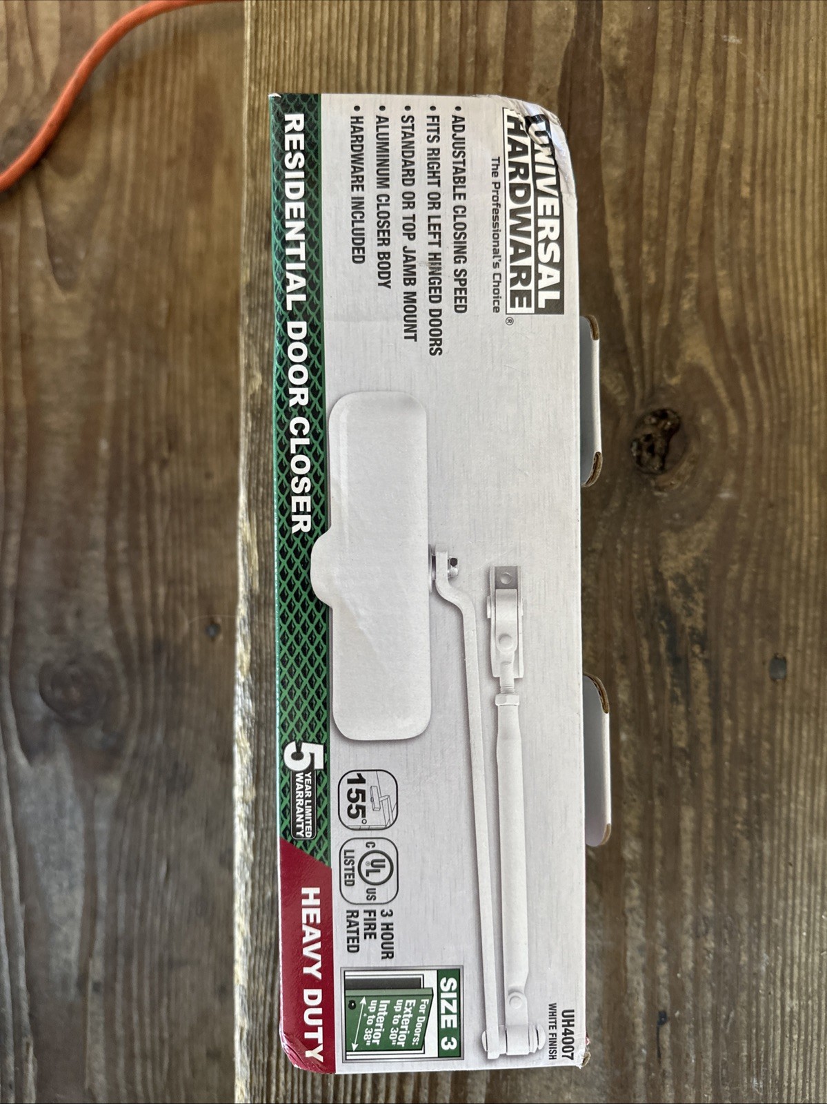 New Universal hardware UH4007 Size 3 White Residential Door Closer Heavy Duty
