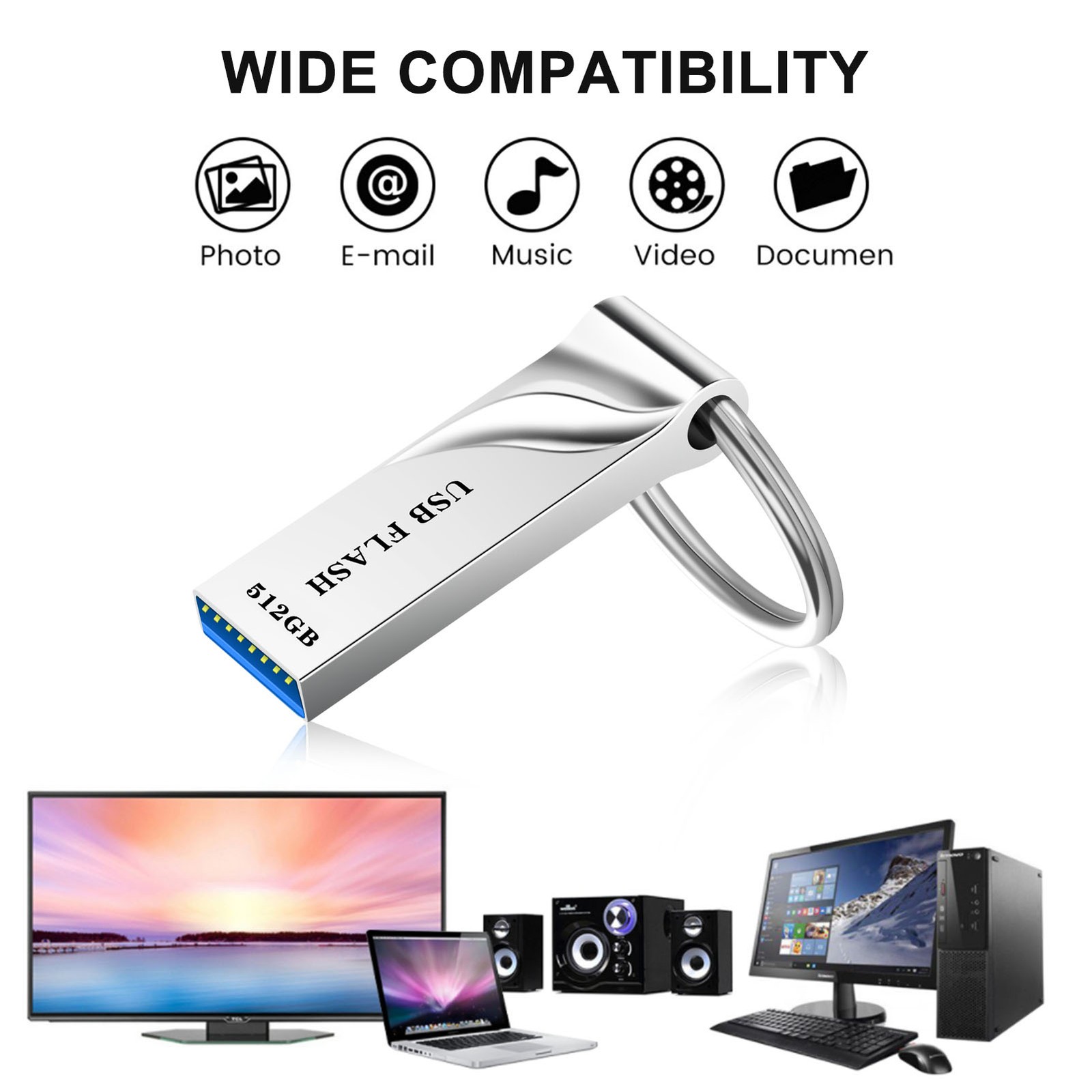 512GB USB Flash Drive Memory Stick Thumb Pen Drive Data Storage for Laptop