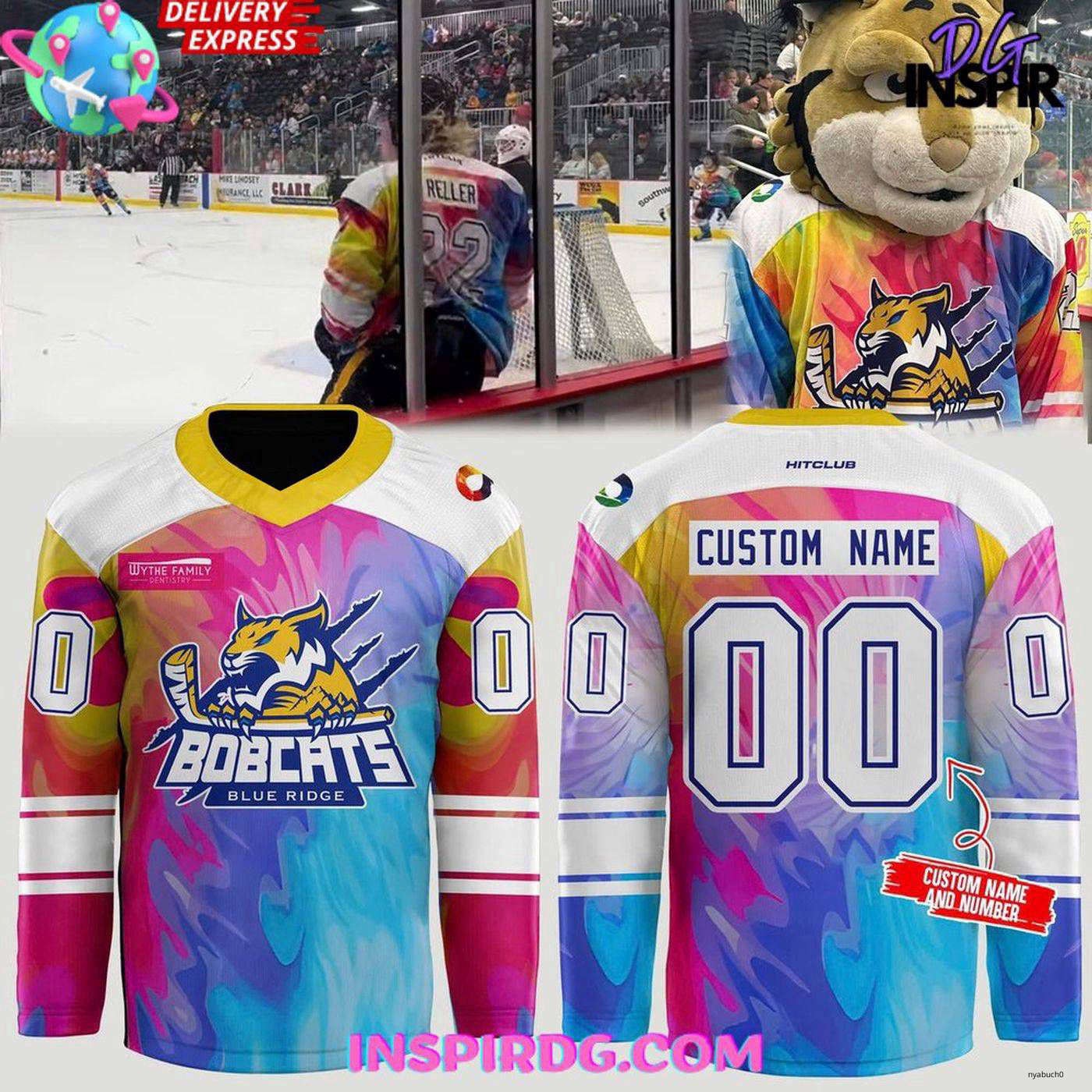 Personalized Blue Ridge Bobcats Autism Awareness Night Special Hockey Shirt Gift