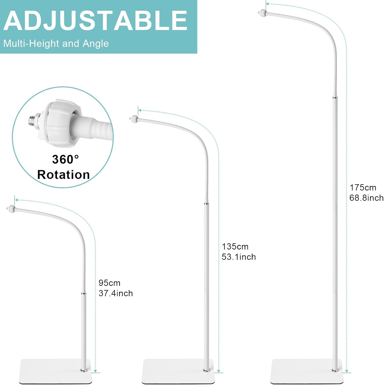 Adjustable Baby Monitor Floor Stand 68.8in, Universal 1/4 Threading