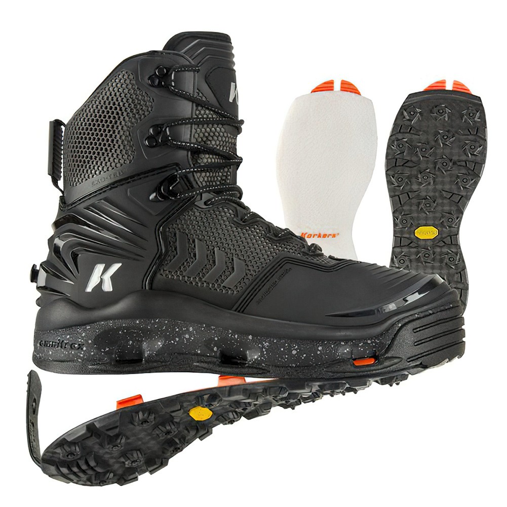 KORKERS River Ops Boa Black/Cool Gray Wading Boots - Guide-Caliber Performance