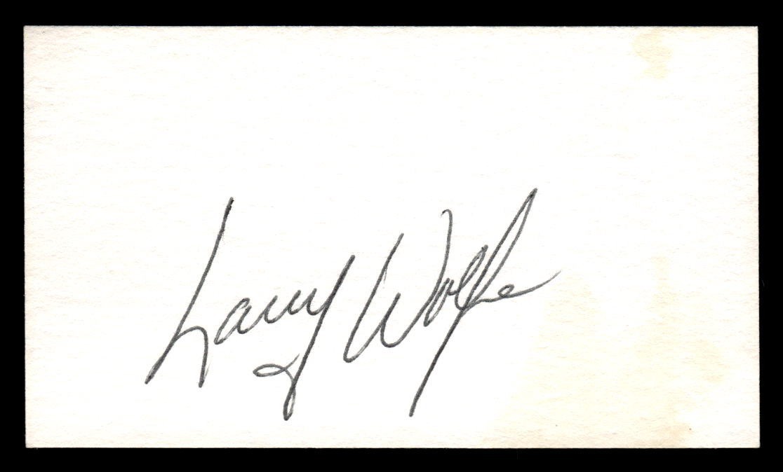 Larry Wolfe Twins Red Sox Baseball Signed 2 x 3.5" Business Card Auto *BC103