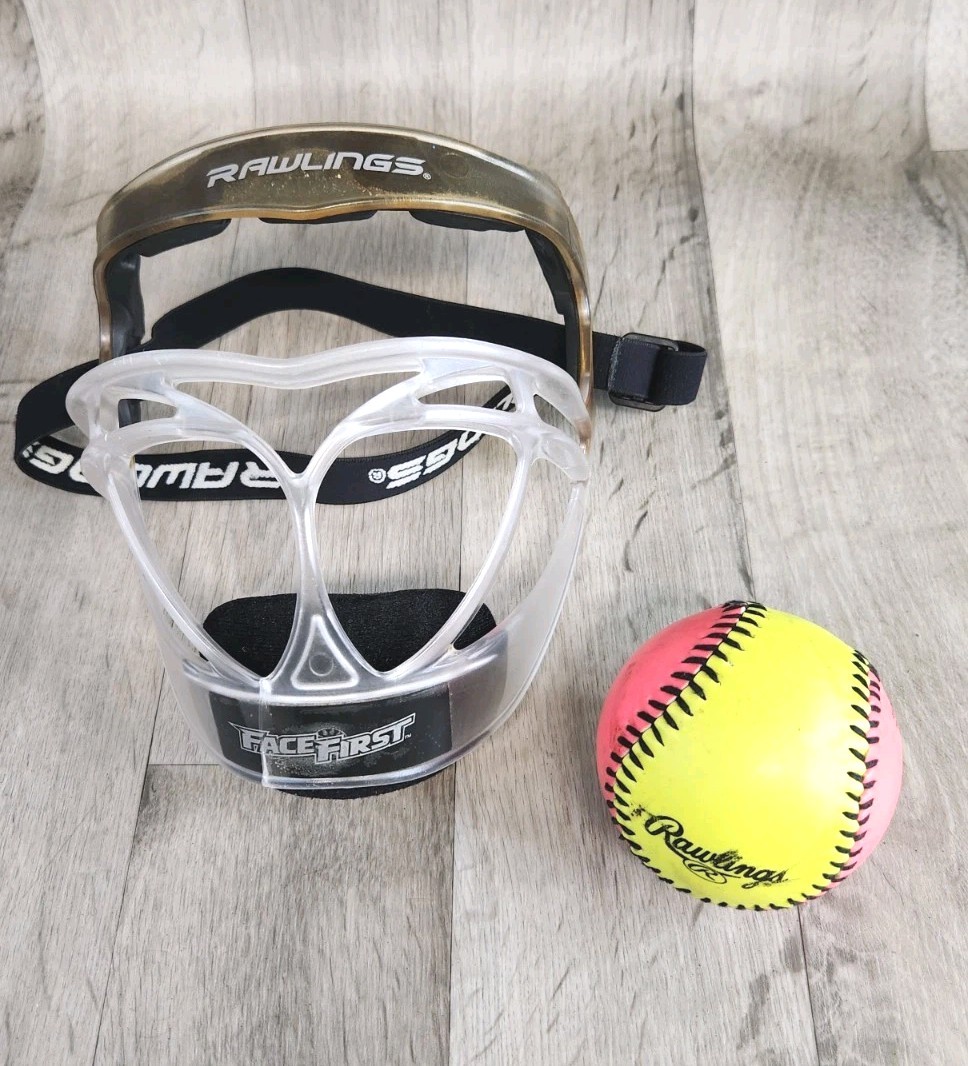 Rawlings Softball Fielders Face Mask One Size Clear with Training Softball