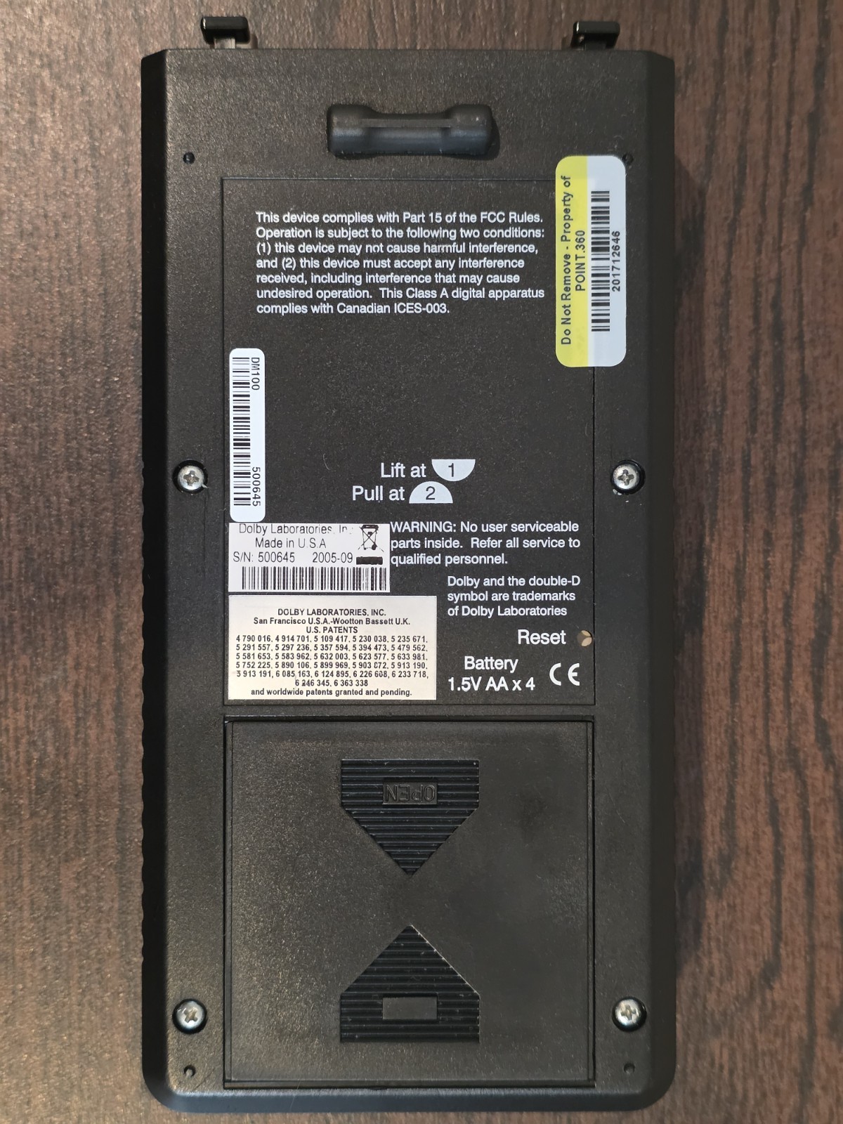 Dolby DM100 Portable Bitstream Analyzer w/ PSU