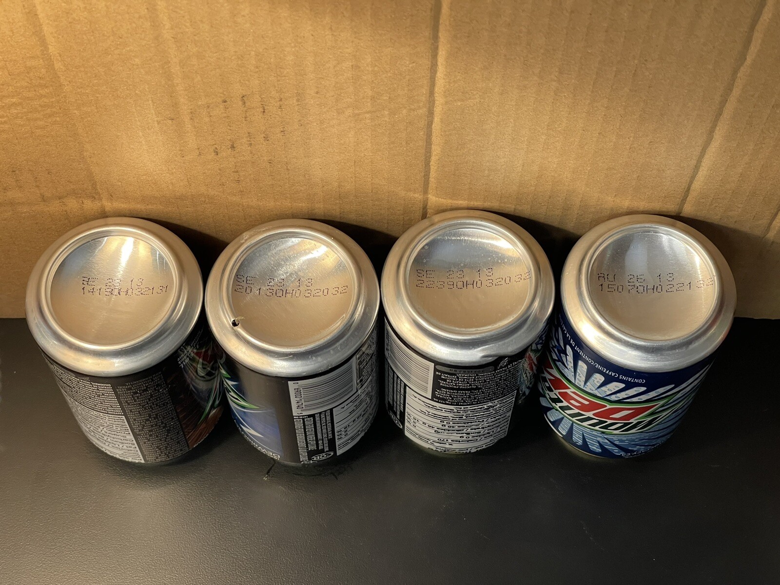 (4) Mountain Dew Canada Dewmocracy Empty Cans (2013) Supernova White Out