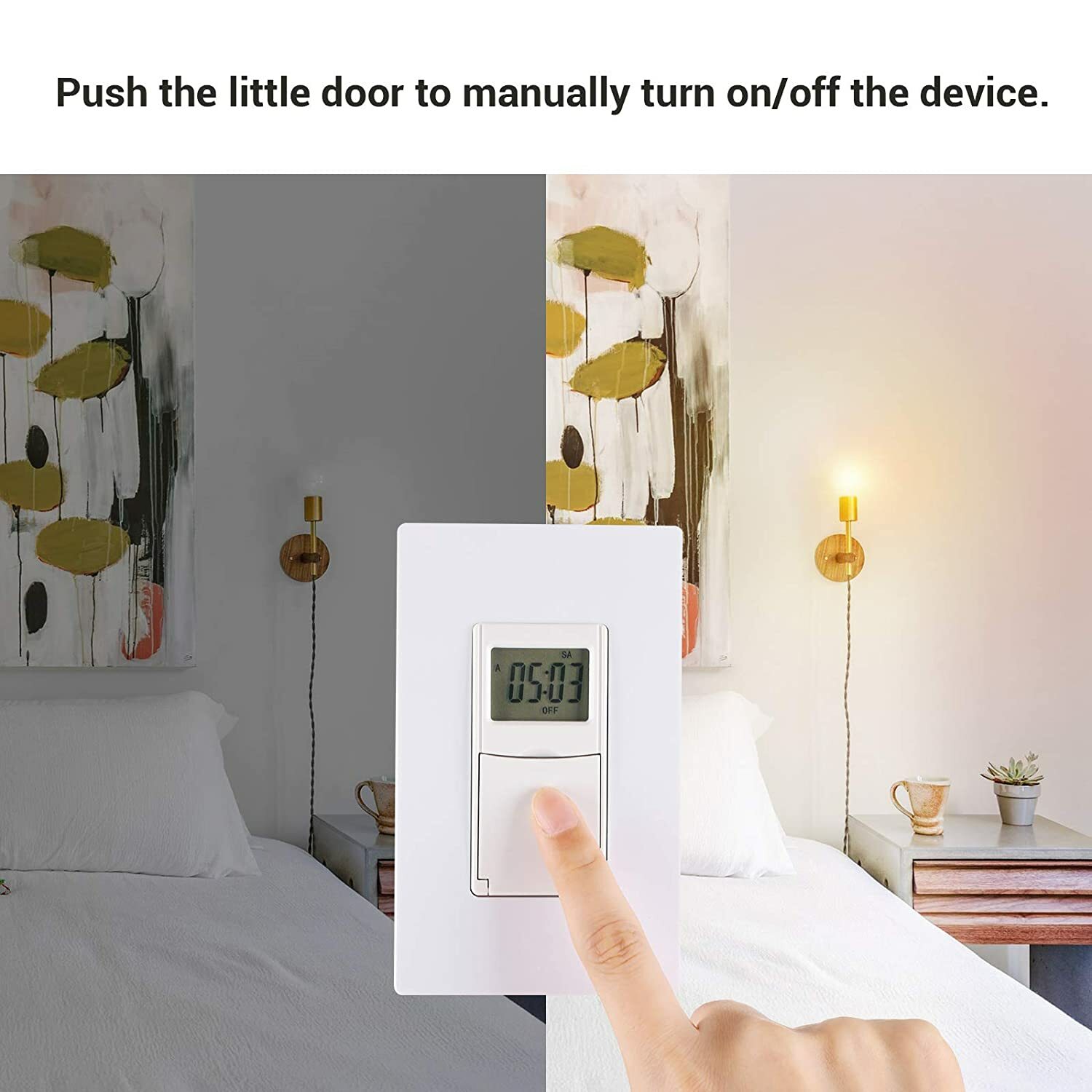 DEWENWILS 7 Day Programmable In-Wall Timer Switch Digital for Fans, Lights,