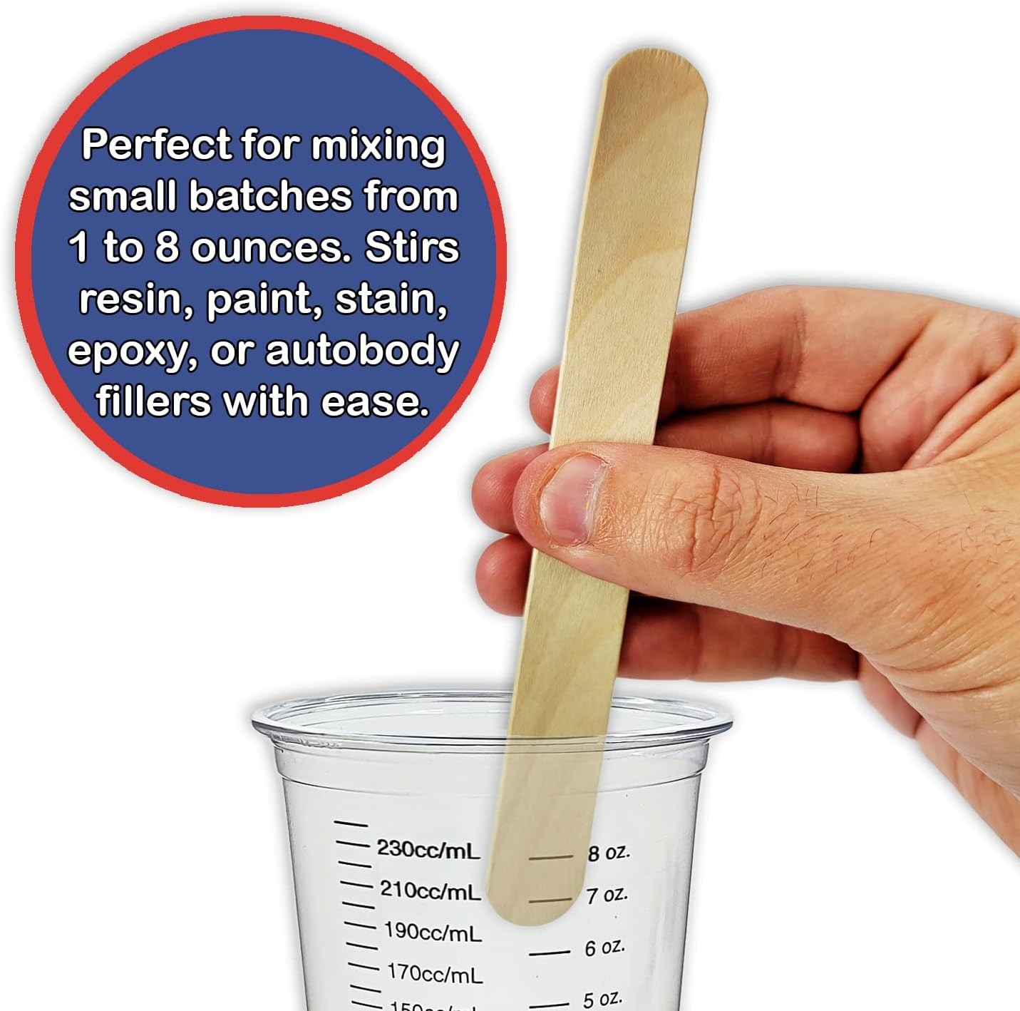 20 8oz Disposable Graduated Clear Plastic Cups for Mixing Paint, 8 Oz,