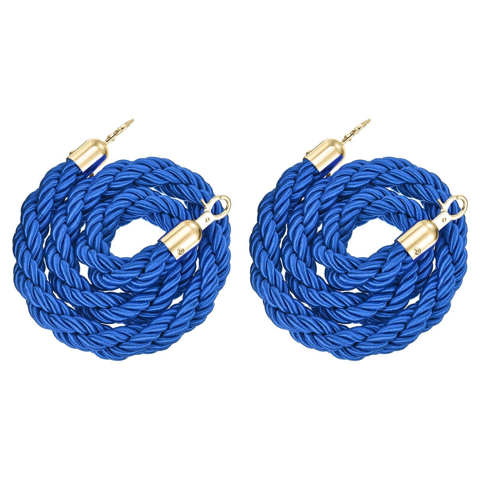 Velvet Stanchion Ropes with Gold Buckle, (3.9Ft X1.1 Inch, Blue) (2Pcs)