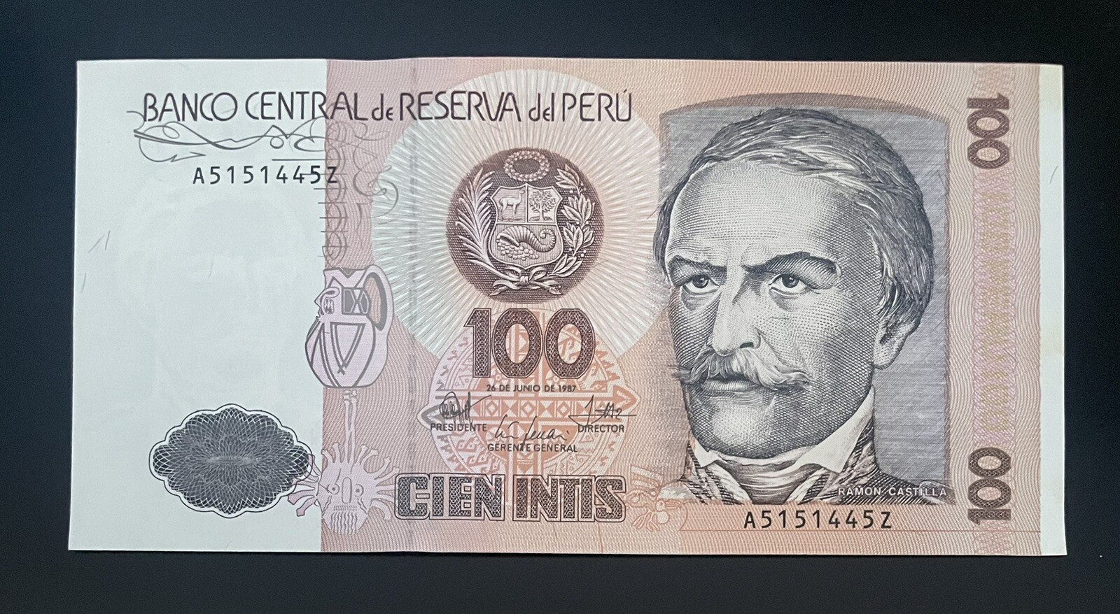 PERU - ND - 100 INTIS - A5151445Z - BANKNOTE - CIRCULATED