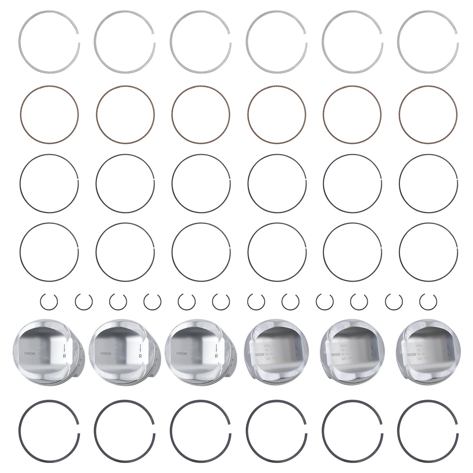 Engine Piston Set 84.51mm for Audi A4 A5 A6 A7 A8 Q5 Q7 Porsche VW 3.0 V6 09-18