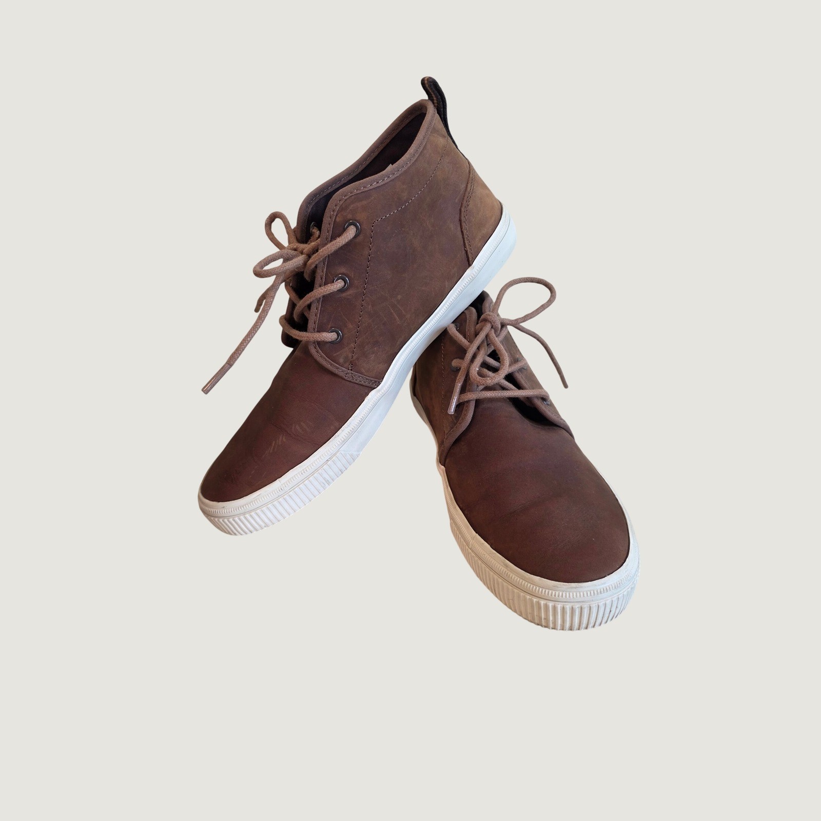 TOMS Navi Chukka Brown Nubuck Leather Mid Top Sneakers Mens 9.5 10015897
