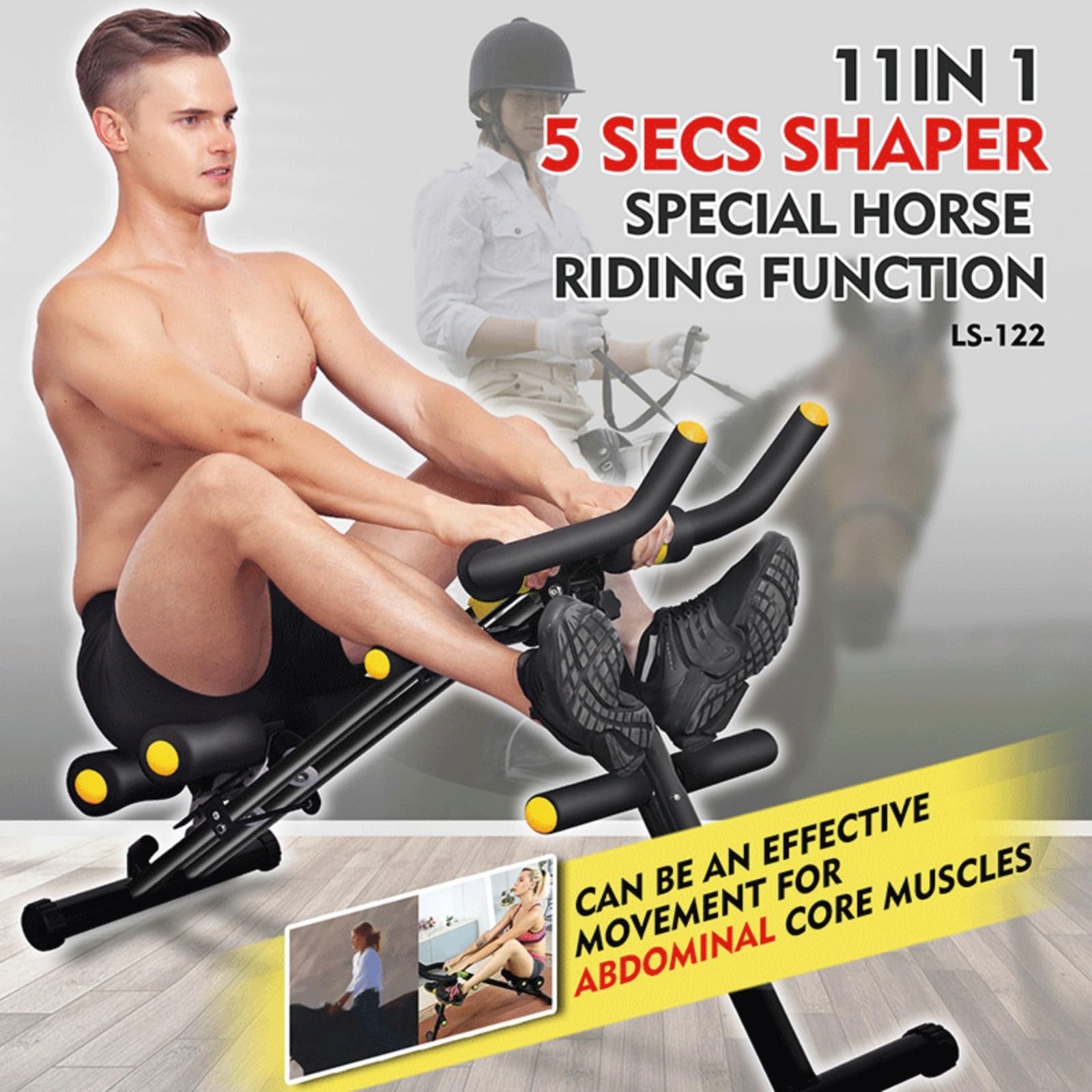 Magic Bb Foldable Ab Workout Machine For Home Gym Adjustable Core Waist Trainer