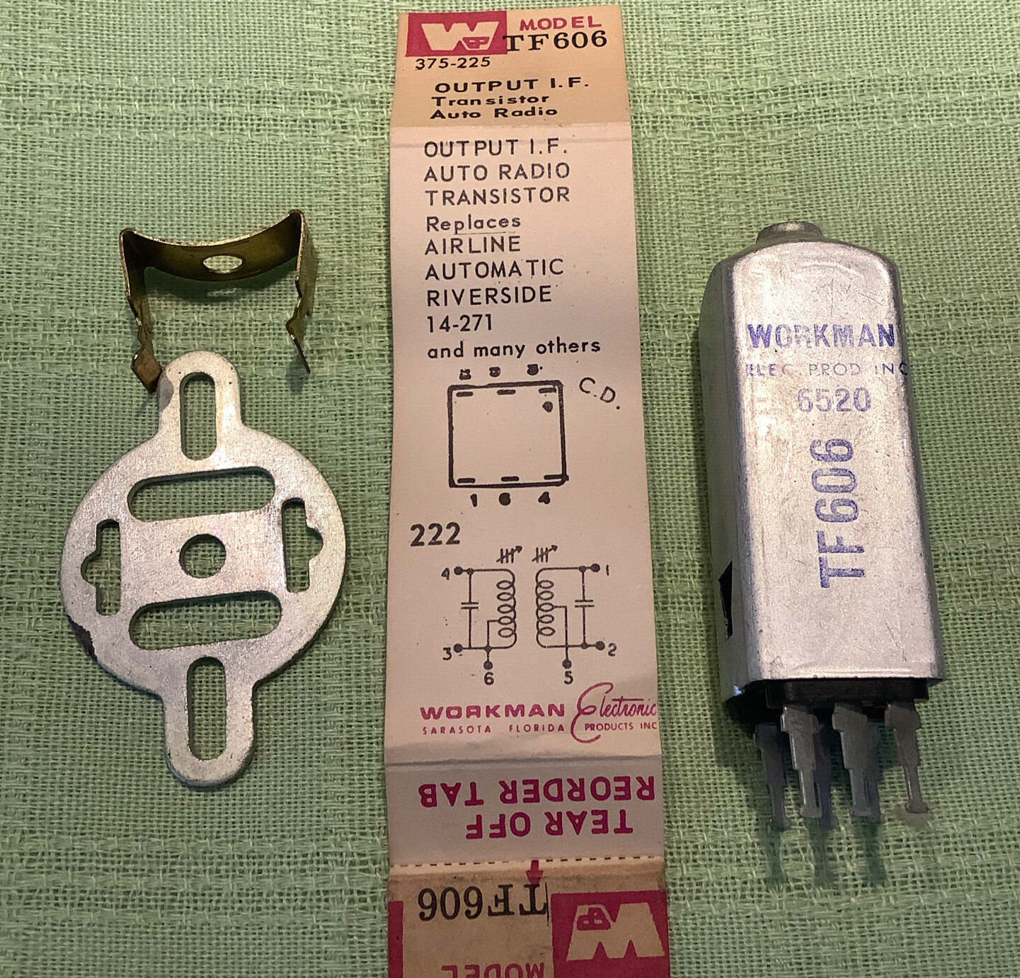 Workman TF606 Output If Transf. 265kc Auto radio (Miller 6571).