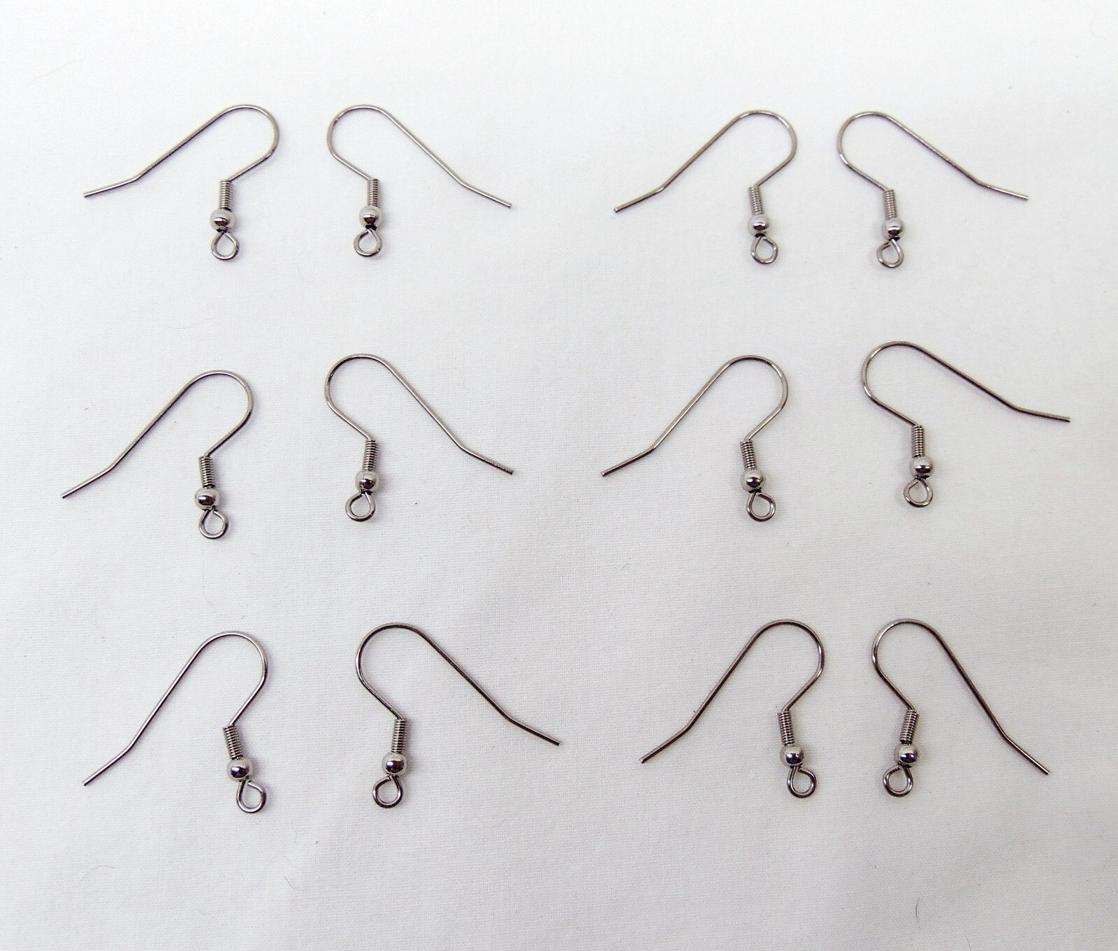 50 Hypo-Allergenic  Stainless Steel French Hooks EarWires EARRINGS w/ Bead Coil