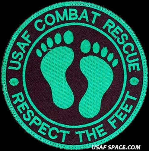 USAF 33rd RESCUE SQ PARARESCUE -RESPECT THE FEET - PJ'S SAR COMBAT RESCUE PATCH