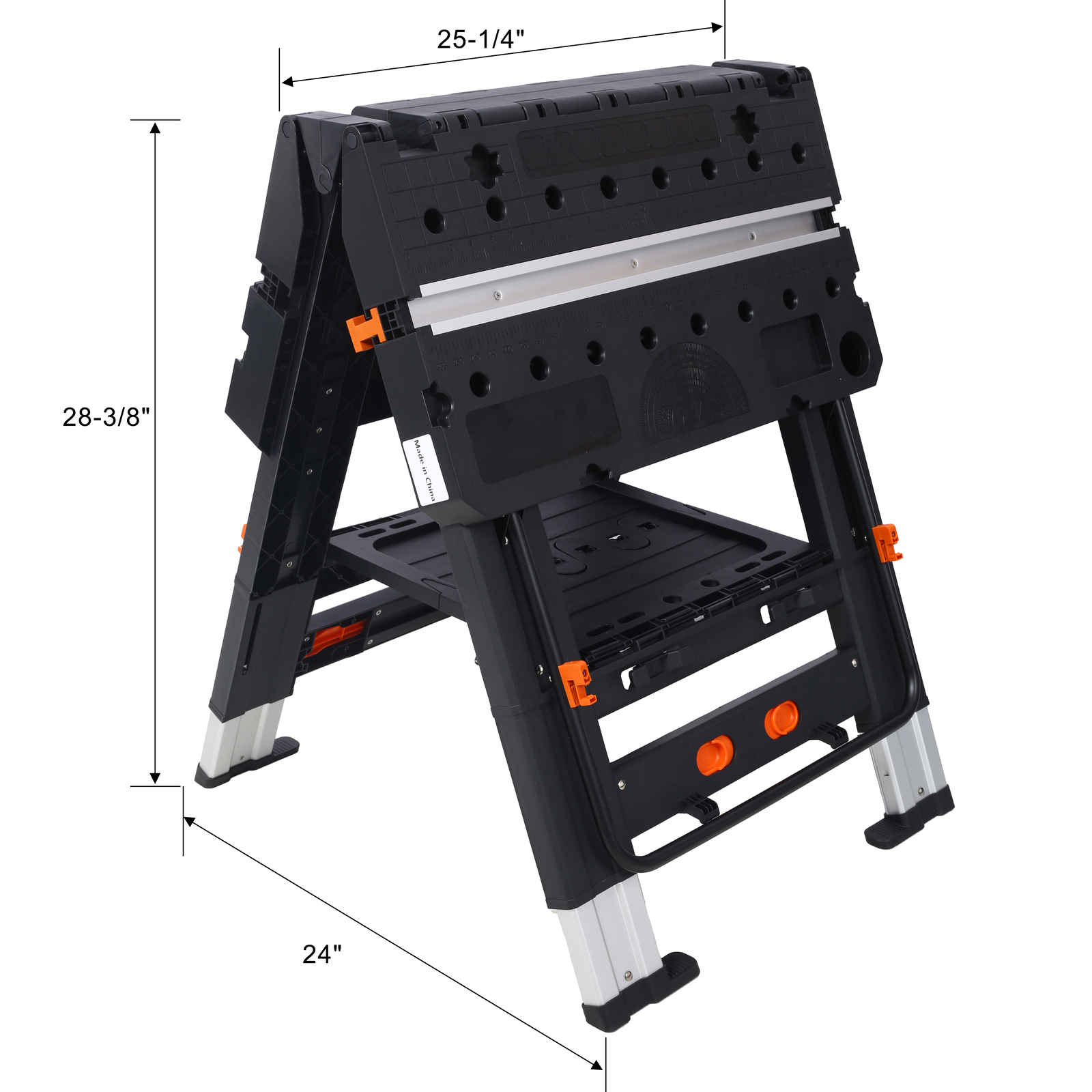 Portable Folding Work Table Sawhorse Workbench Large Load Capacity w/ 2X Clamps