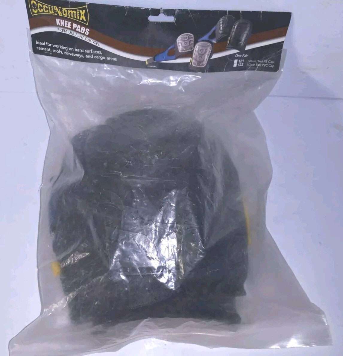 OccuNomix Knee Pads Premium Flat Cap Gel Adjustable Sizing Hook and Loop Closure