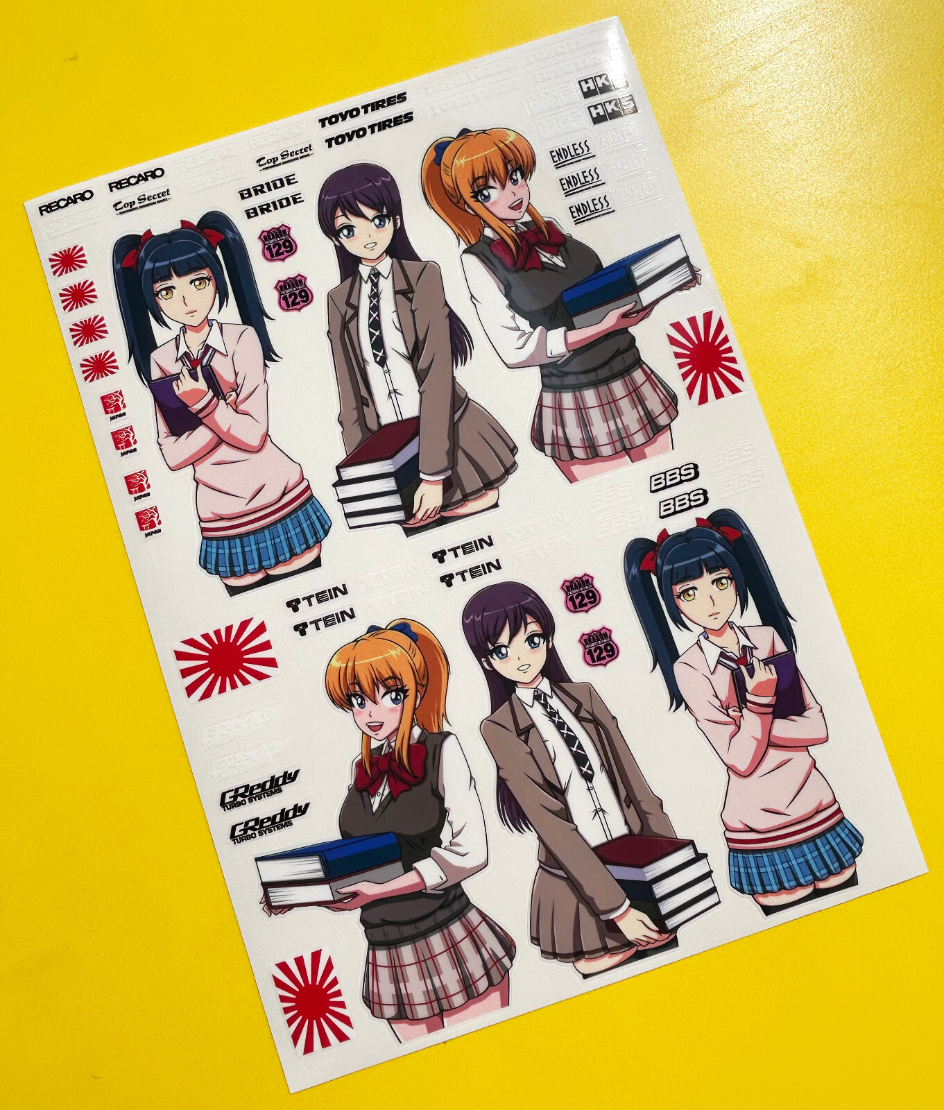 RC 10th 1:10 scale JAPANESE ITASHA drift anime manga stickers decals set 4