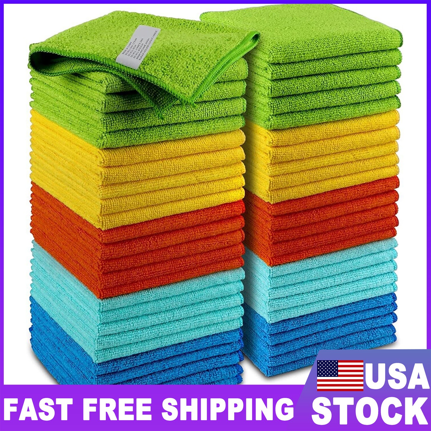 50-60Pcs Microfiber Cleaning Cloth No-Scratch Rag Car Polishing Detailing Towel