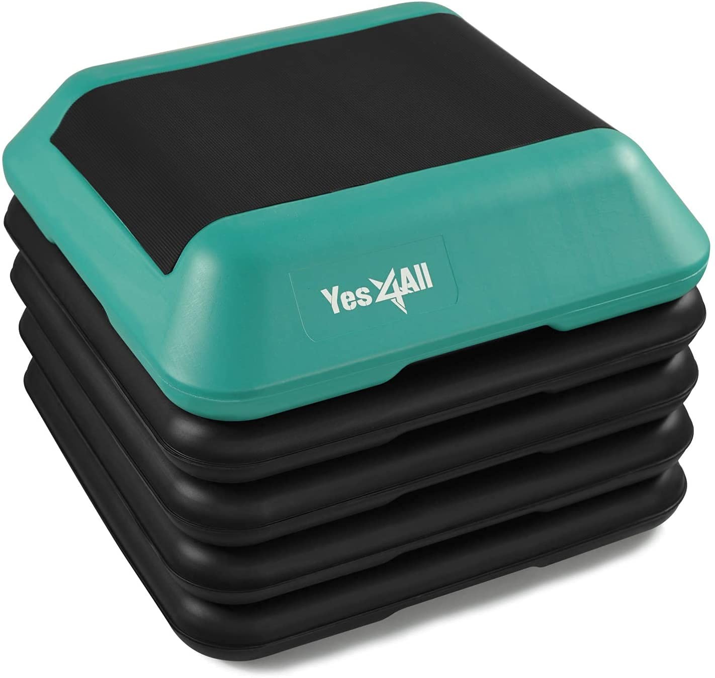 Yes4All 16"x16" Adjustable High Step Aerobic Platform with 4 Risers,