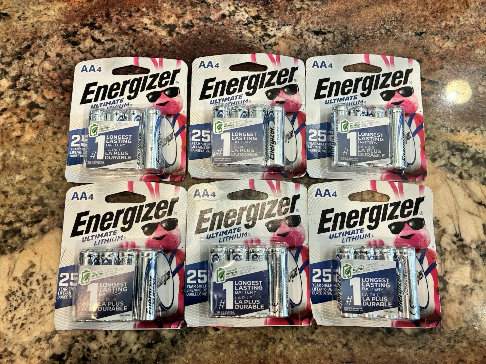 Energizer Ultimate Lithium AA Batteries 6 - 4 Packs (24 Batteries) EXP 12/2050