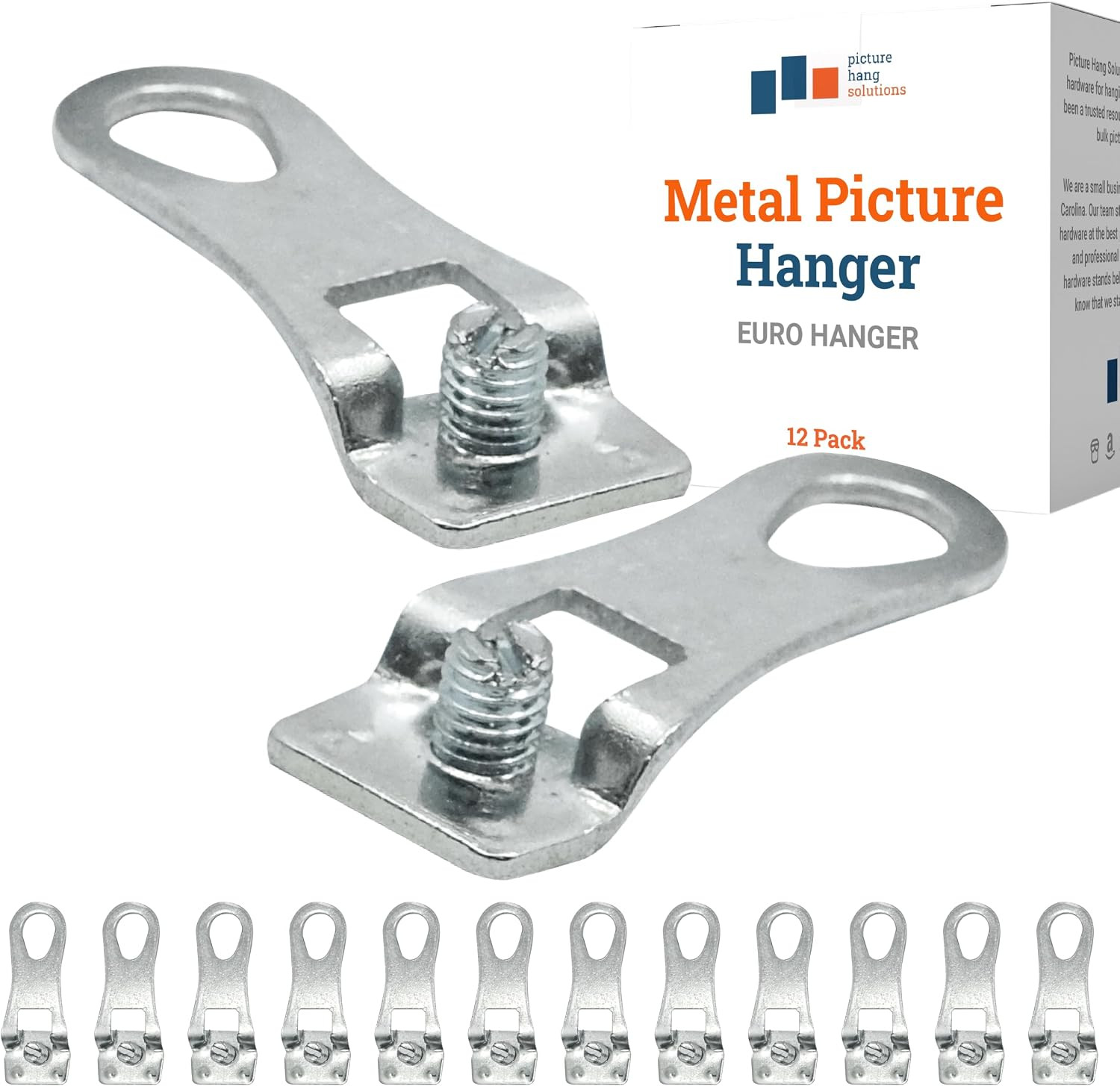 PHS Metal D-Ring Hangers, Aluminum, 12 Pack with Screws, for #11 Frames | Alumin