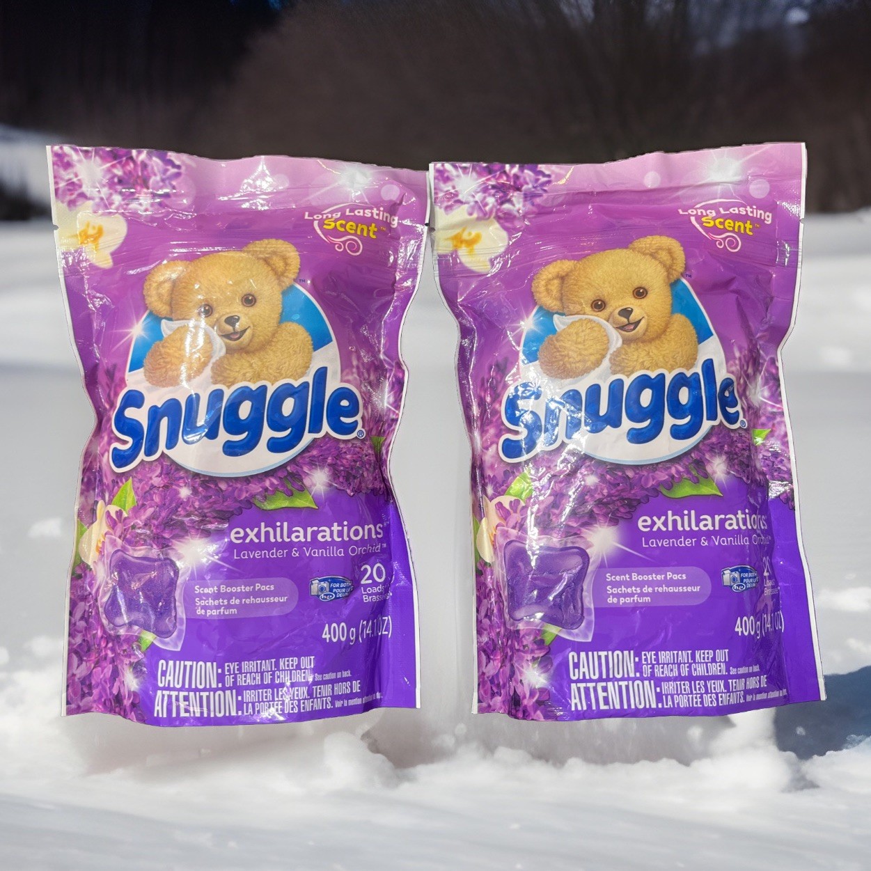 2 Snuggle Exhilarations Boosters Landry Scent   Lavender Vanilla Orchid 20 Loads