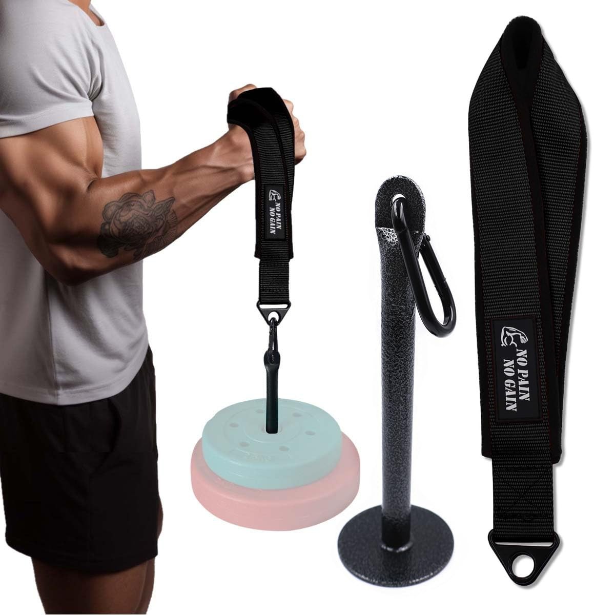 Arm Wrestling Training Strap Belt Hand Grip Arm Finger Forearm Exerciser Stre...