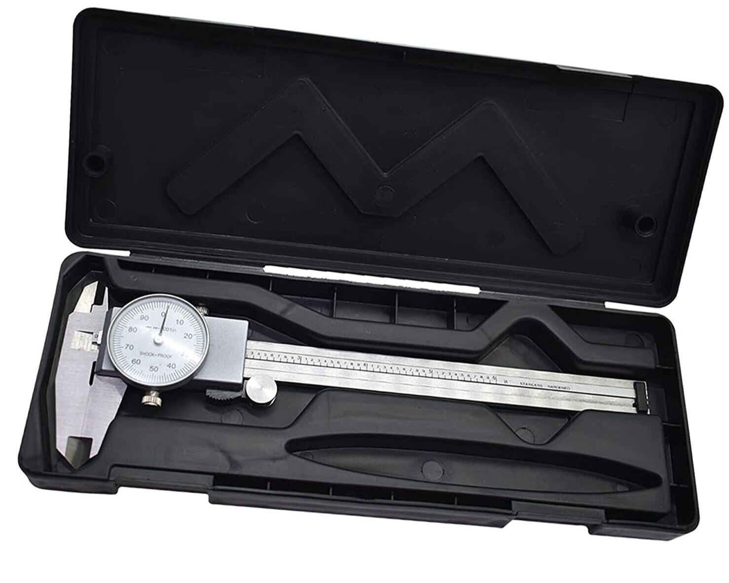 6" DIAL CALIPER STAINLESS STEEL SHOCKPROOF .001" OF ONE INCH MEASURING GAUGE