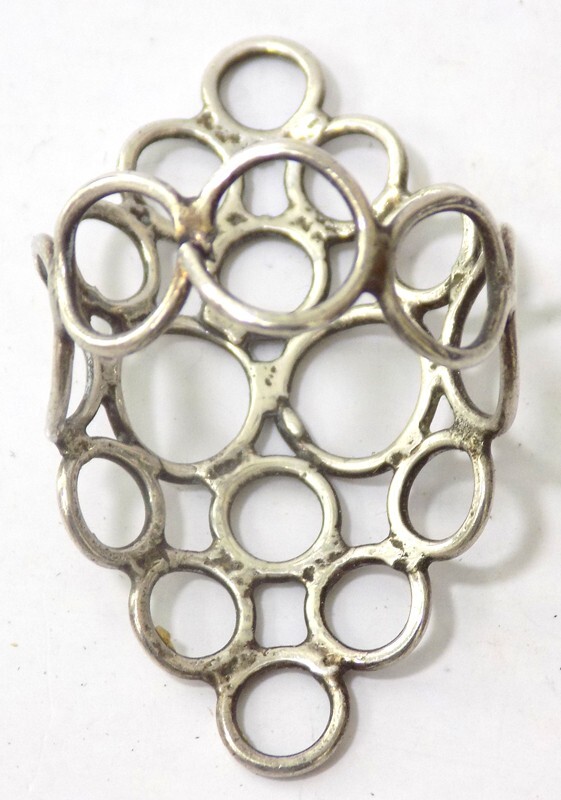 Handmade Ring Circles of Silver Sz 6