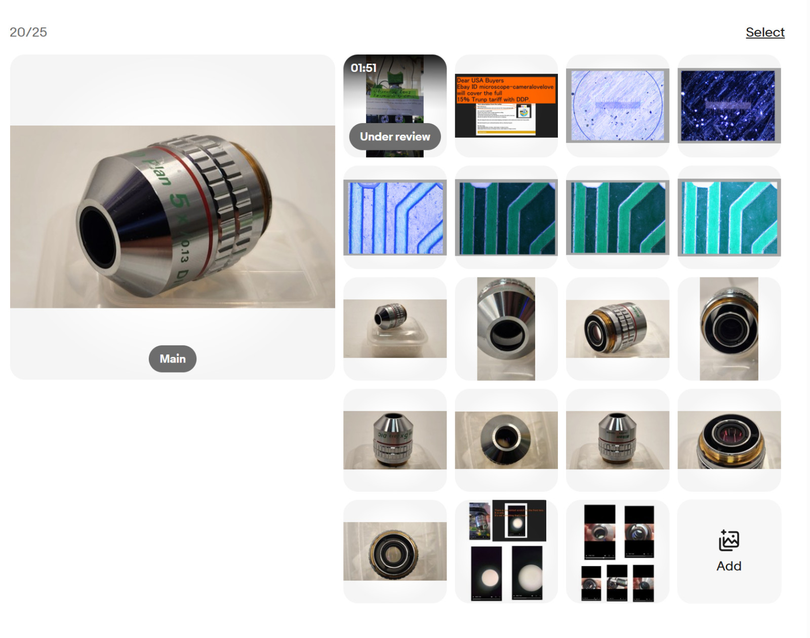 *Exc CLEAN GLASS* Nikon LCD Plan 5x 0.13 DIC Microscope Objective Lens M27 34820