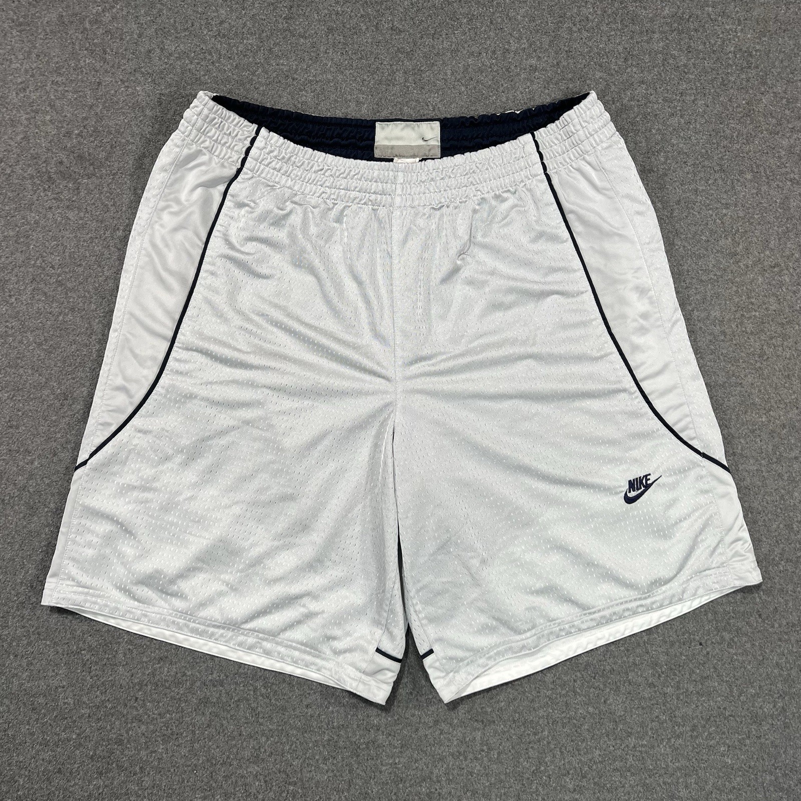 Vintage Nike Shorts Men’s XXL Navy/Silver Basketball Reversible Baggy Dazzle Y2K