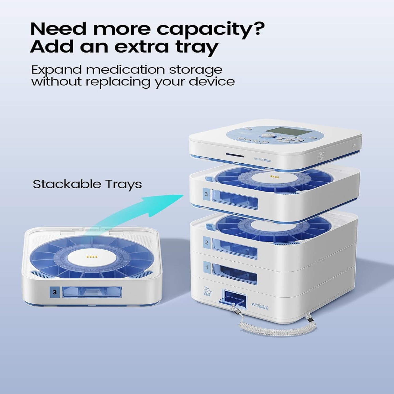 28-Day Automatic Pill Dispenser – App & On-Device Setup by Family LCD Display US