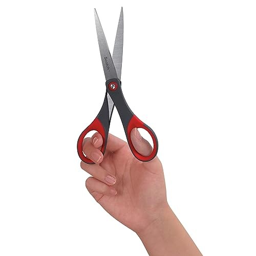 Scotch 6" Precision Scissors, Great for Everyday Use (1446) 6-Inches, Grey/Red
