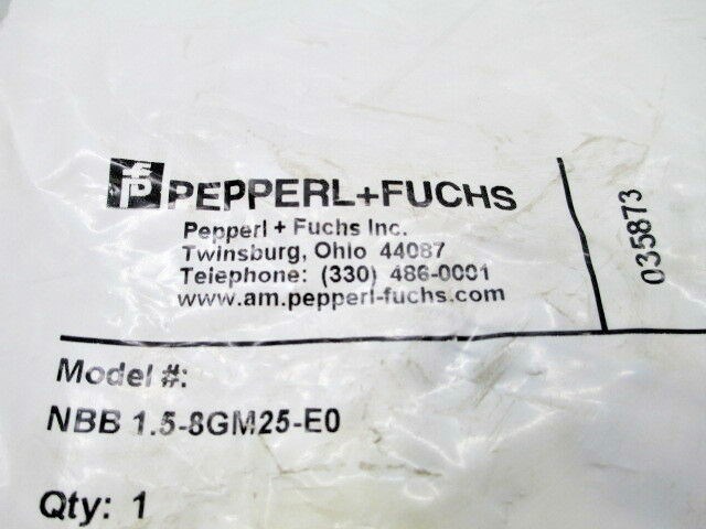 PEPPERL + FUCHS PROXIMITY SENSOR NBB 1.5-8GM25-E0 BRAND NEW MACHINERY