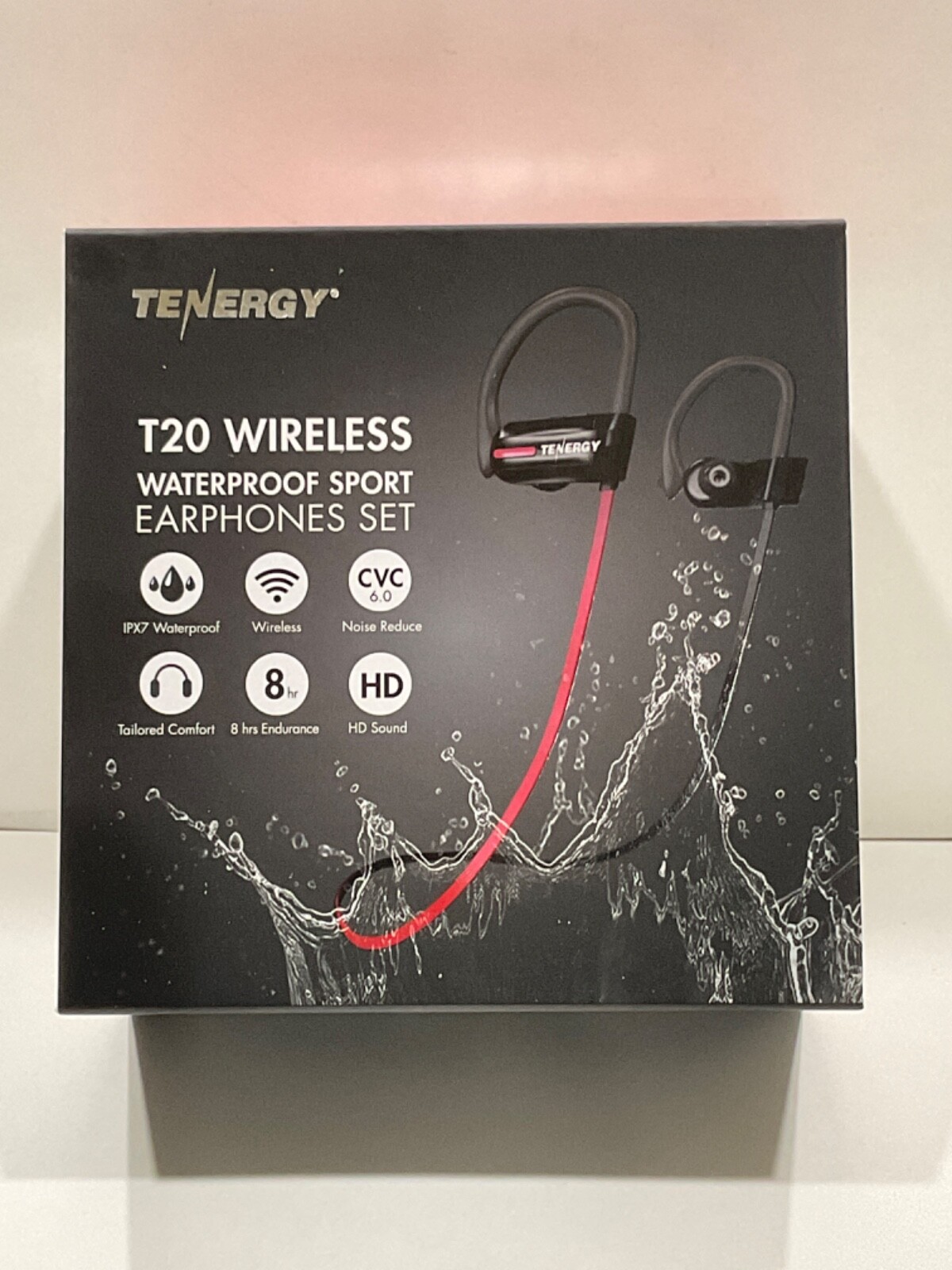 Tenergy T20 Wireless Bluetooth Earphones IPX7 Earbuds Headphone & Bonus Armband