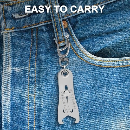 Pcs Bolt Size Finder Tool, Portable Keychain Bolt and Nut Thread Size 2