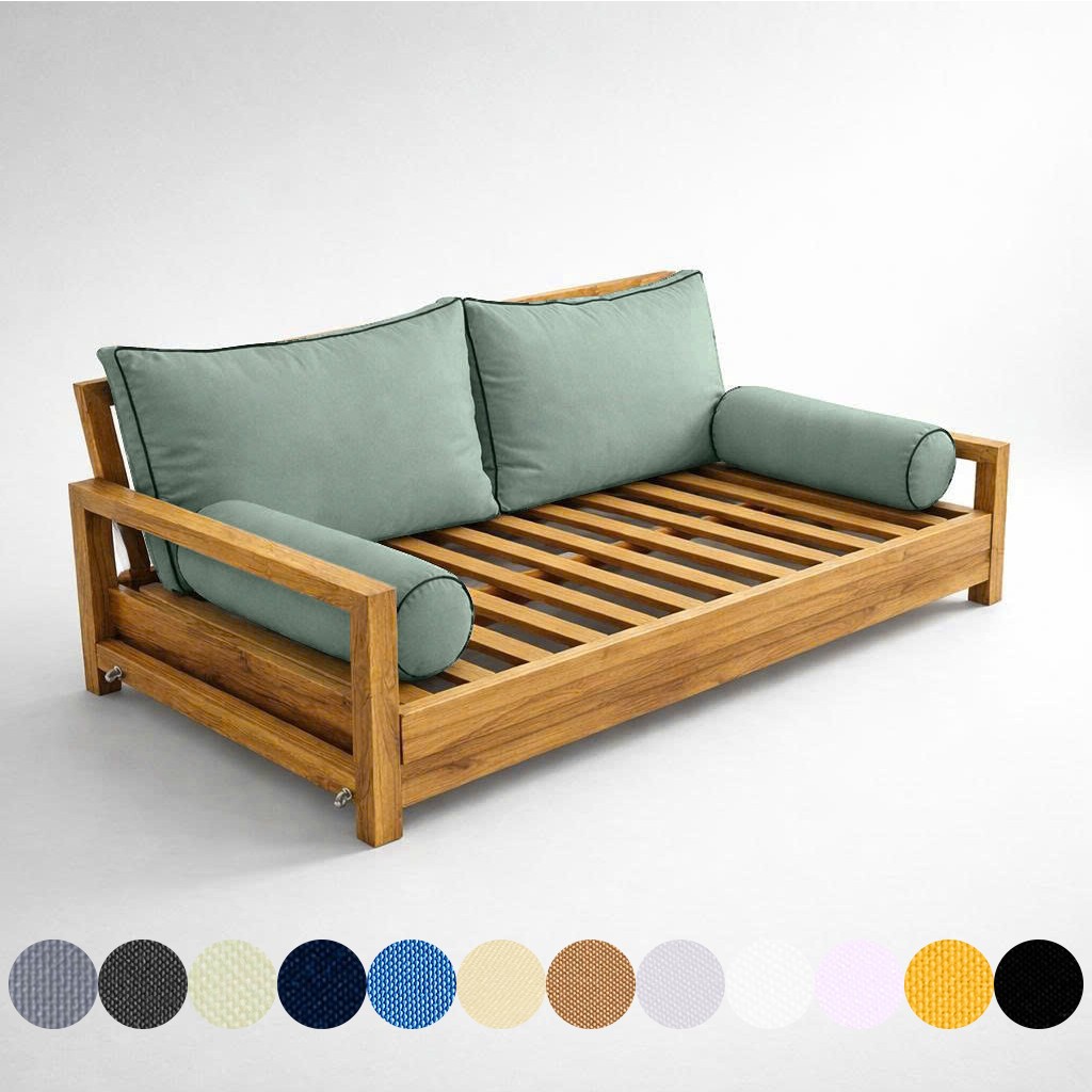 STYLE 2 - Contrast Trim Pillow & Bolster for Outdoor Daybed Swing Bed COVER ONLY